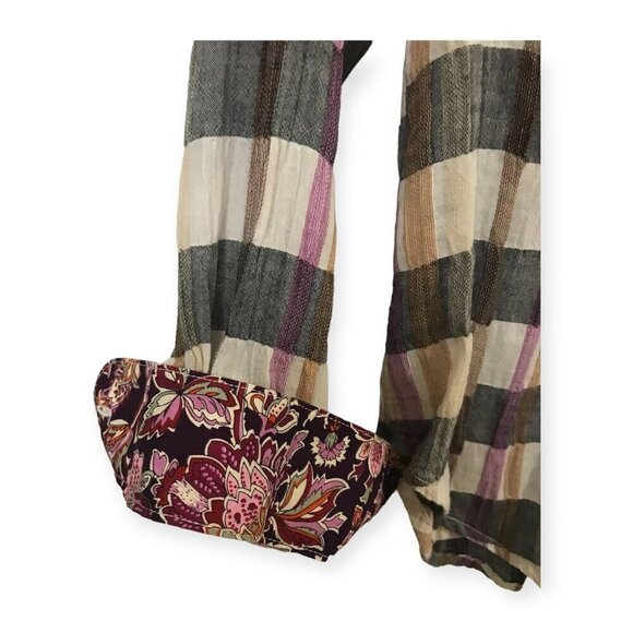 Anthropologie Isabella Sinclair plaid shirt with lace inserts. Size S - Picture 9 of 13